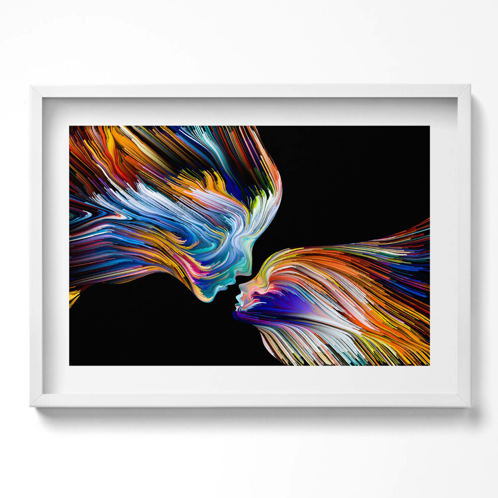 Tablou rama excepţional Fețe umane colorate abstracte