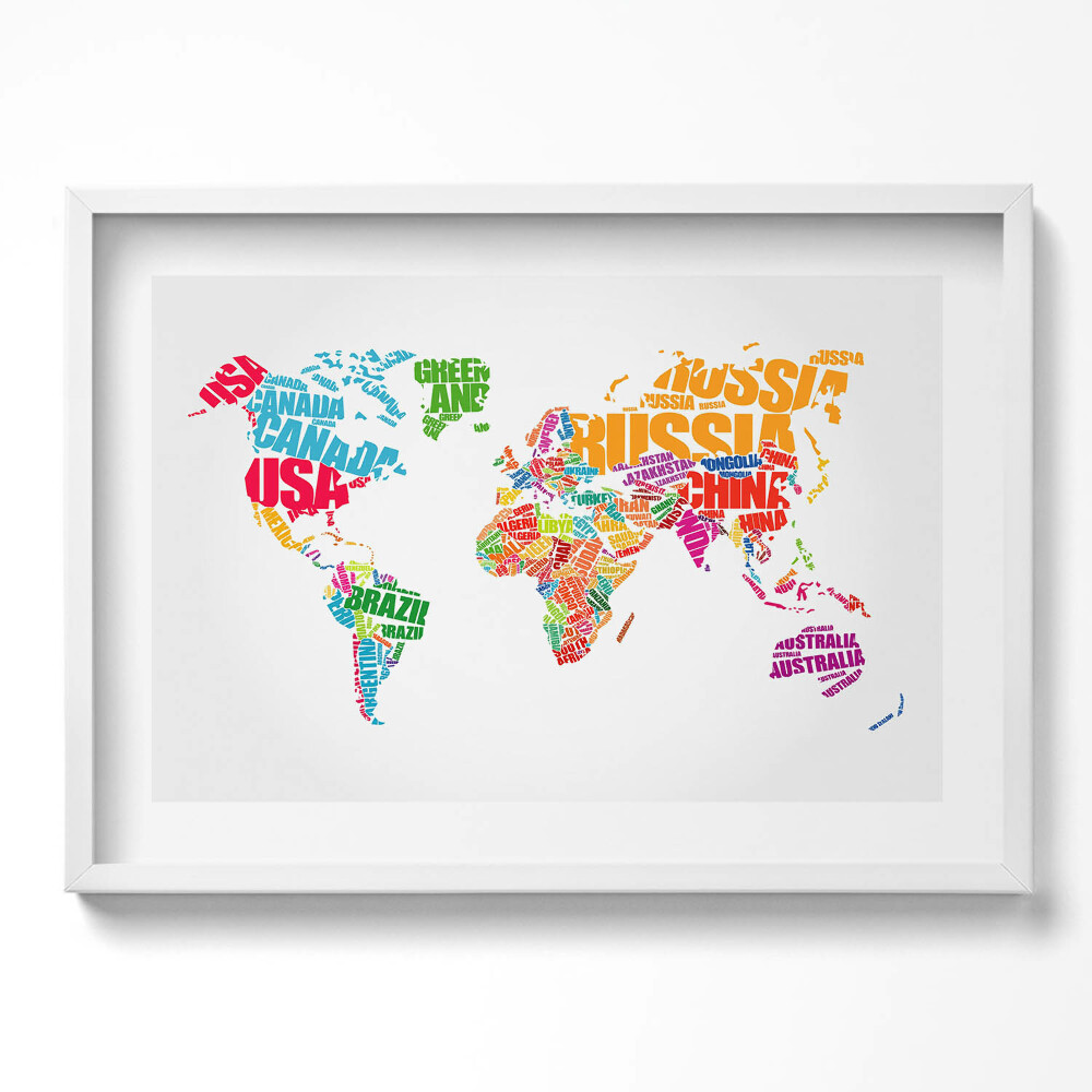 Tablou living cu rama excepţional Harta lumii