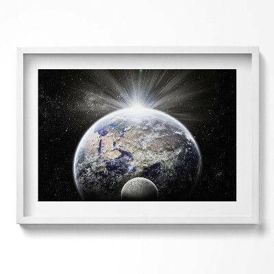 Tablou living cu rama excepţional Vedere a Pământului și a Lunii