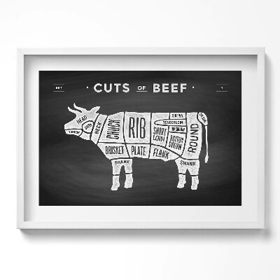 Tablou living cu rama excepţional Vacă - Poster Măcelar de Vită