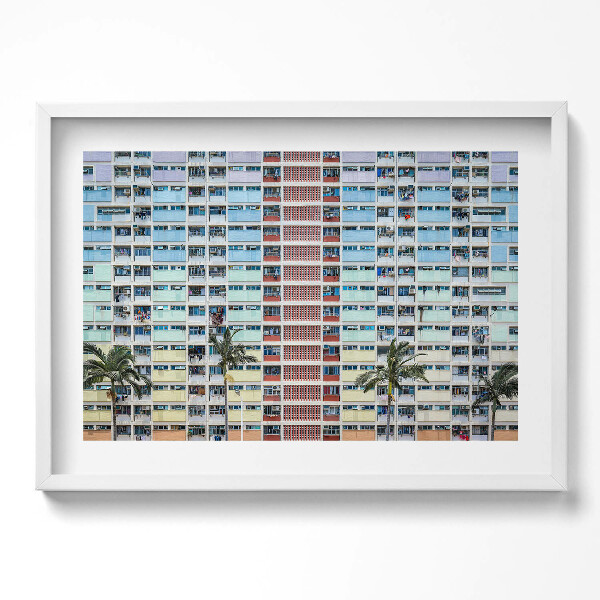 Tablou rama excepţional Clădire colorată Hong Kong
