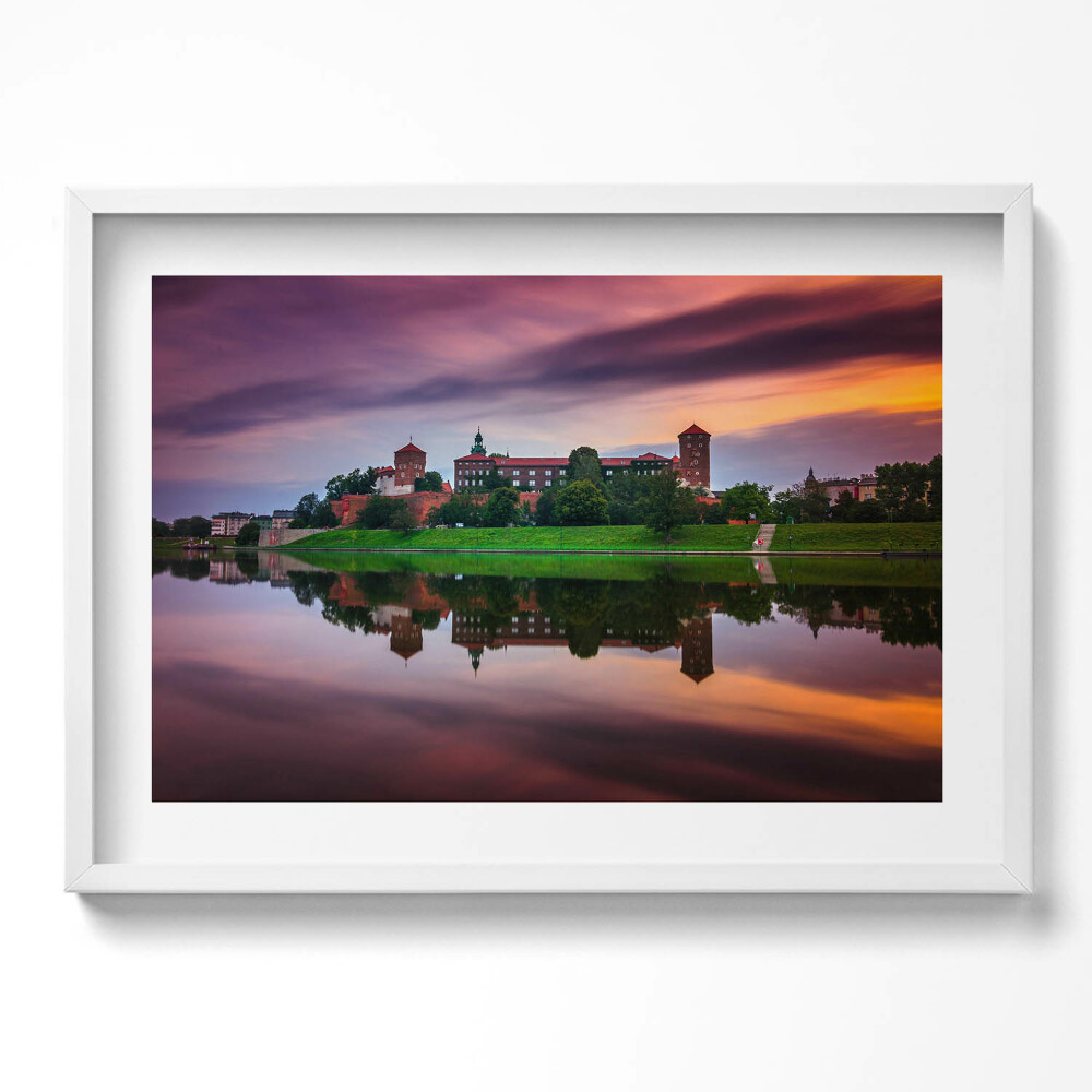 Tablou rama excepţional Răsăritul soarelui la Castelul Regal Wawel