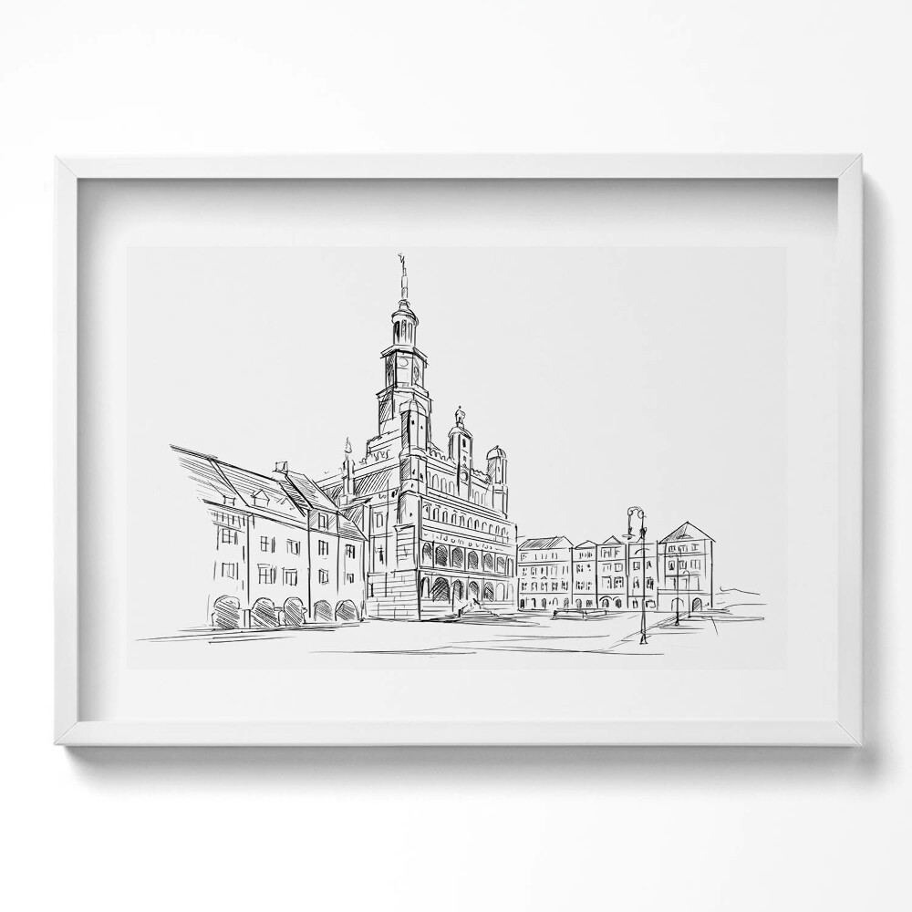 Tablou rama excepţional Schiță a orașului vechi din Poznan