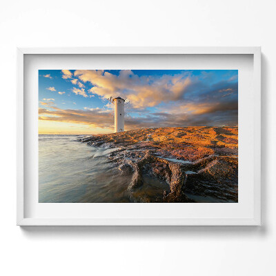 Tablou living cu rama excepţional Farul de pe Marea Baltică