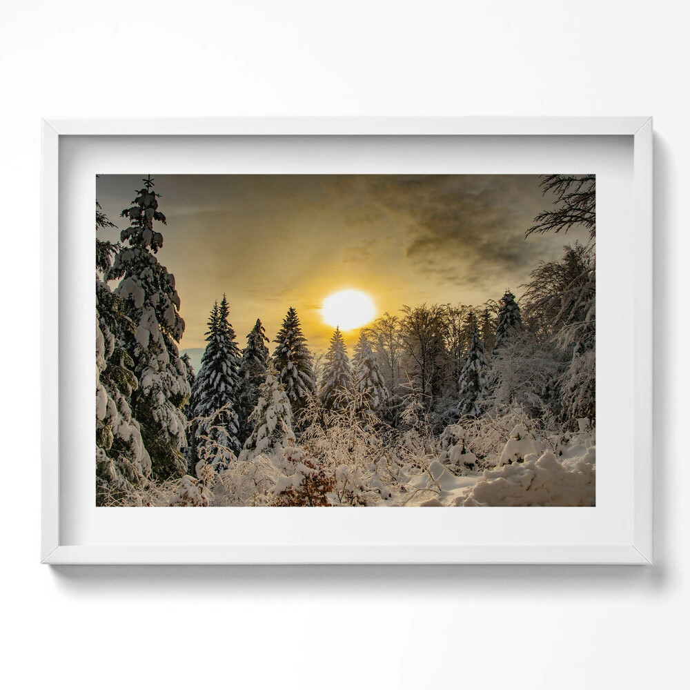 Tablou rama excepţional Peisaj de iarnă Beskidy