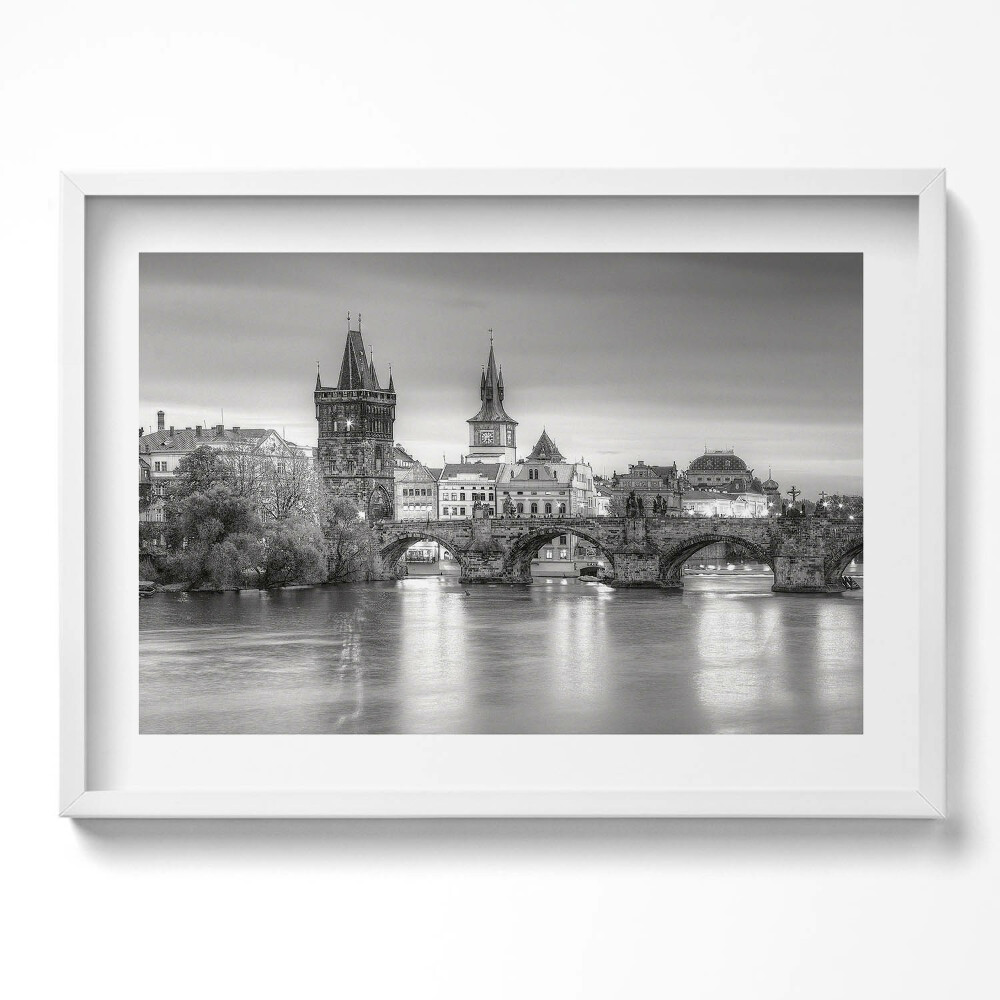 Tablou living cu rama excepţional Vedere a Podului Carol din Praga