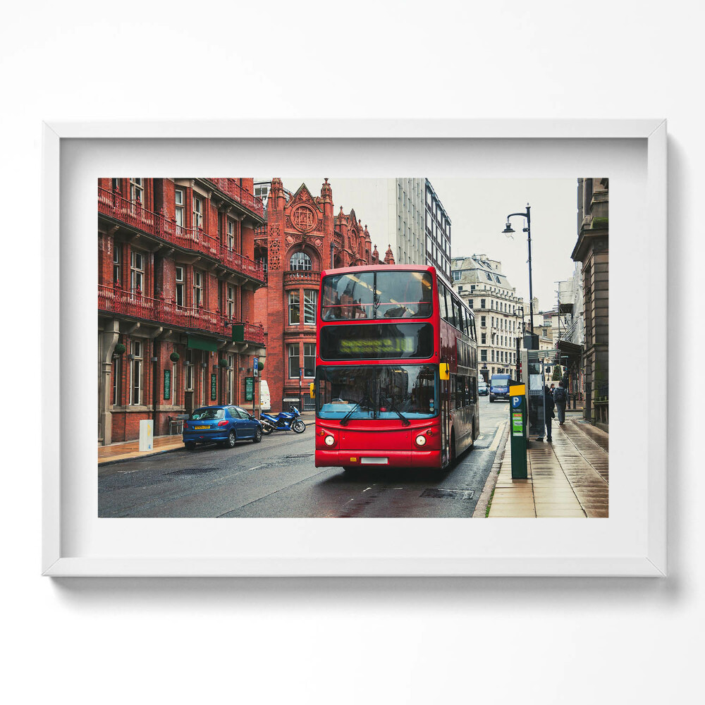 Tablou living cu rama excepţional Autobuz în Birmingham, Marea Britanie