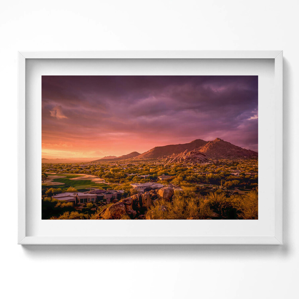 Tablou living cu rama excepţional Apus de soare peste nordul Scottsdale-ului