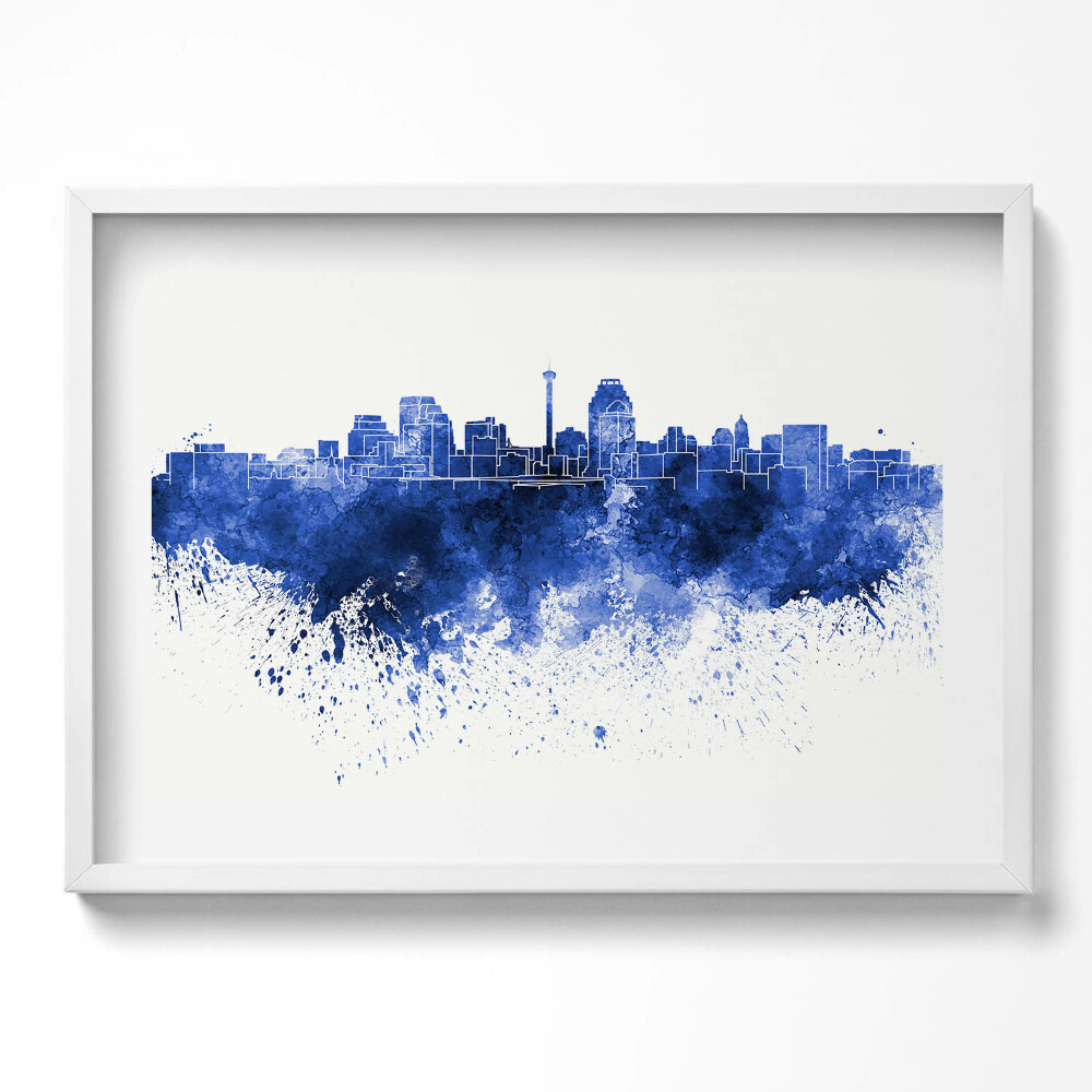 Tablou rama excepţional Panoramă a acuarelelor din San Antonio