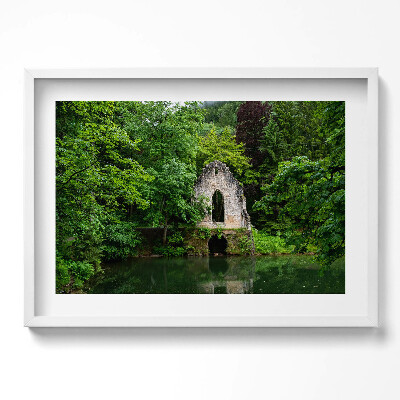 Tablou living cu rama excepţional Ruinele vechii capele din Chamonix, Franța