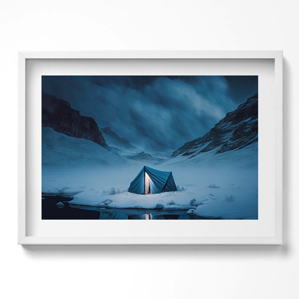 Tablou rama excepţional Cort în munții Islandei