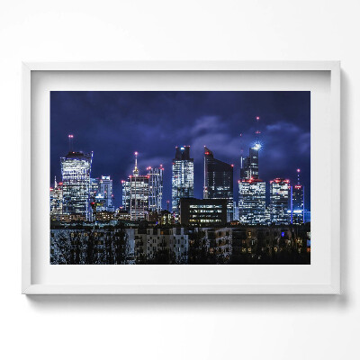 Tablou rama excepţional Clădirile orașului noaptea