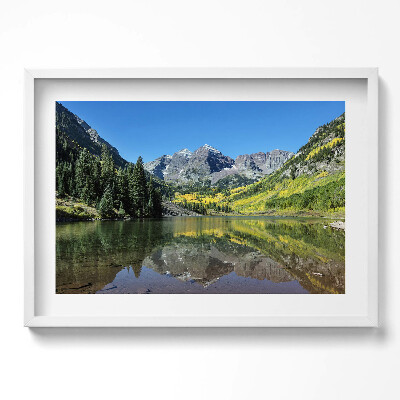 Tablou living cu rama excepţional Munți și păduri lacustre