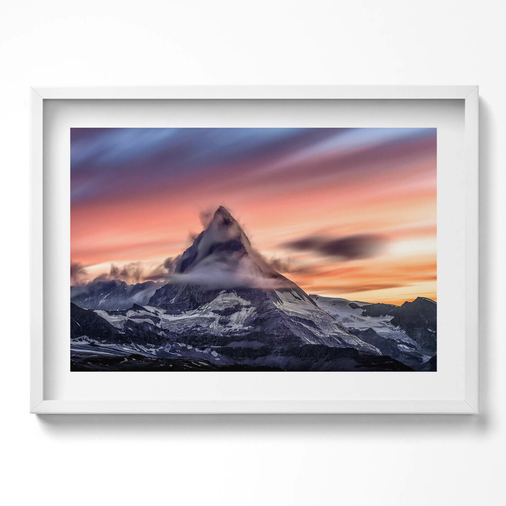 Tablou rama excepţional Munte singuratic la apus