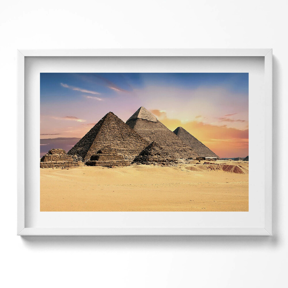 Tablou living cu rama excepţional Piramide egiptene în deșert