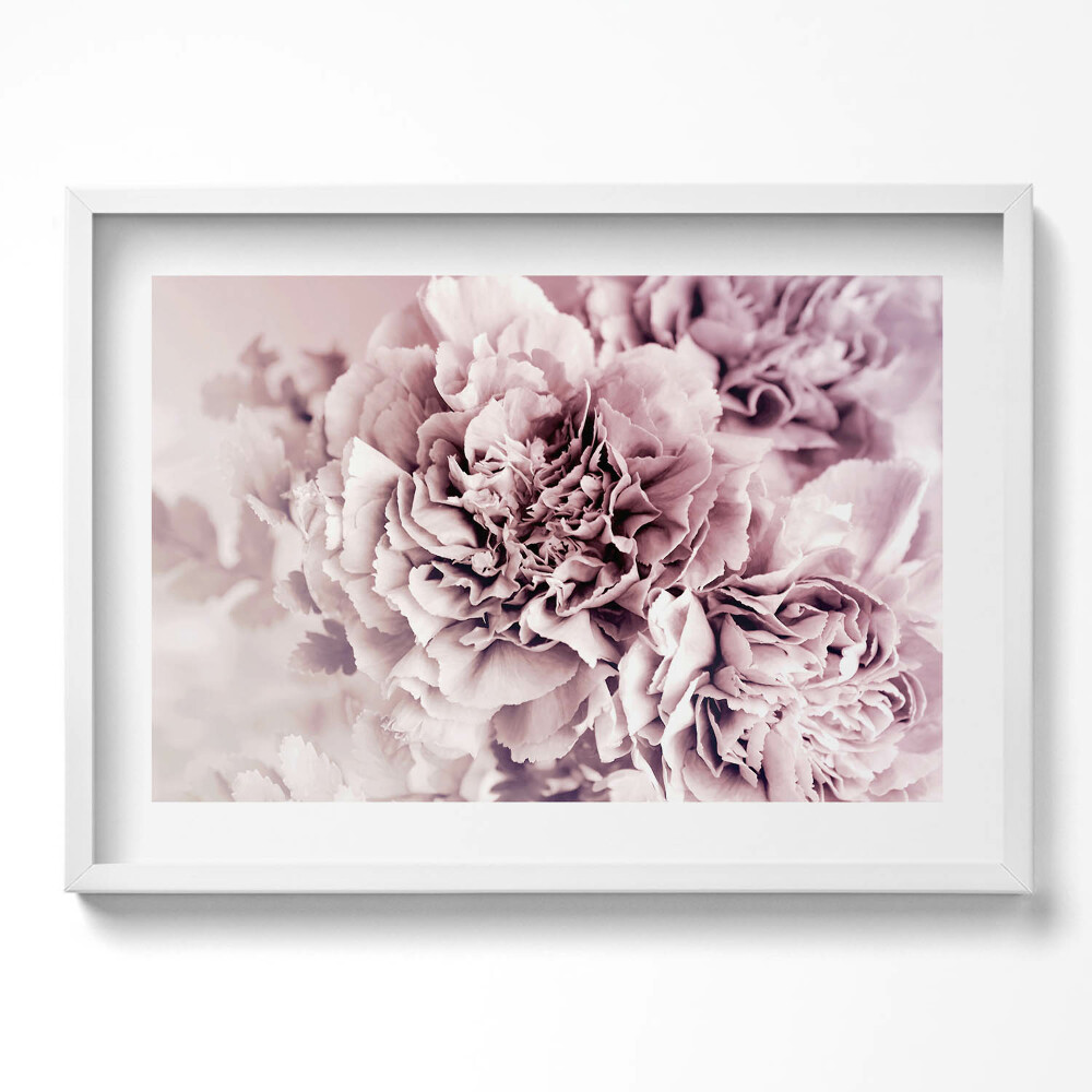 Tablou rama excepţional Petale de bujor roz pal