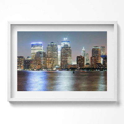 Tablou rama excepţional Panoramă a orașului noaptea
