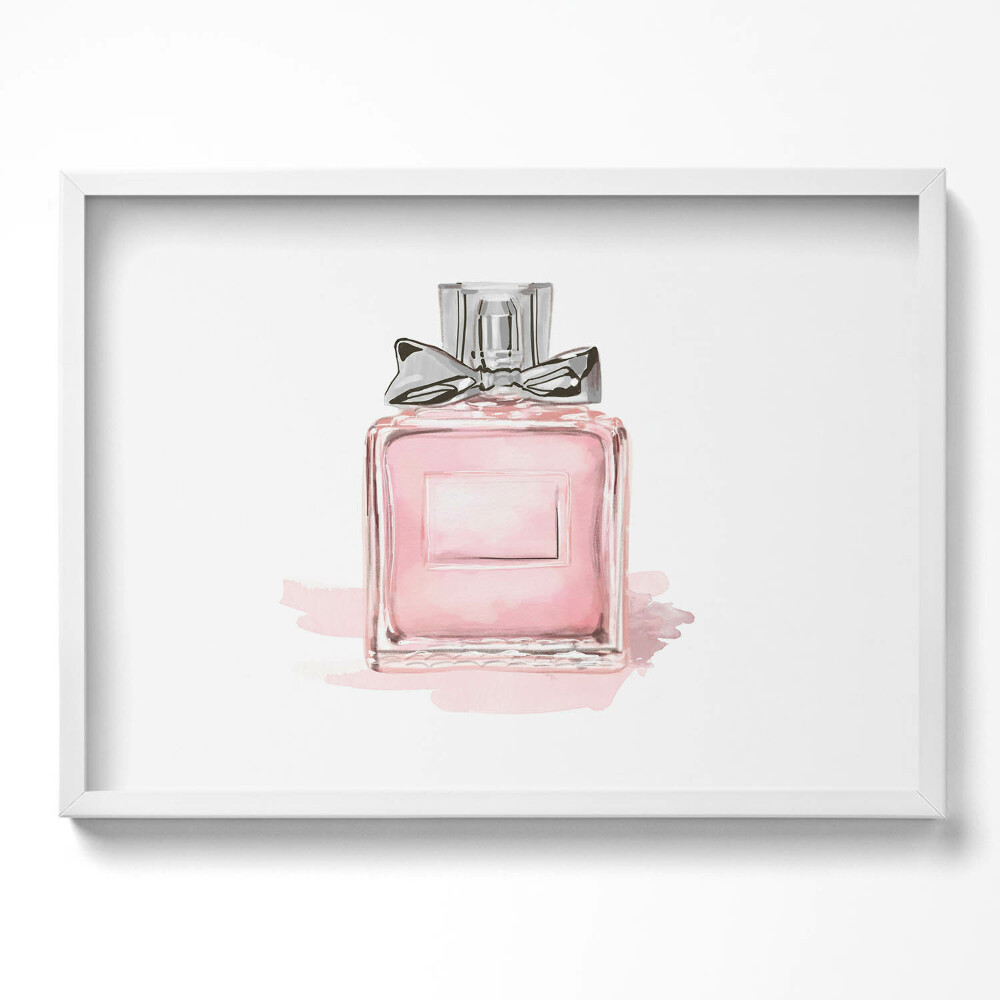 Tablou living cu rama excepţional Parfum roz cu fundă