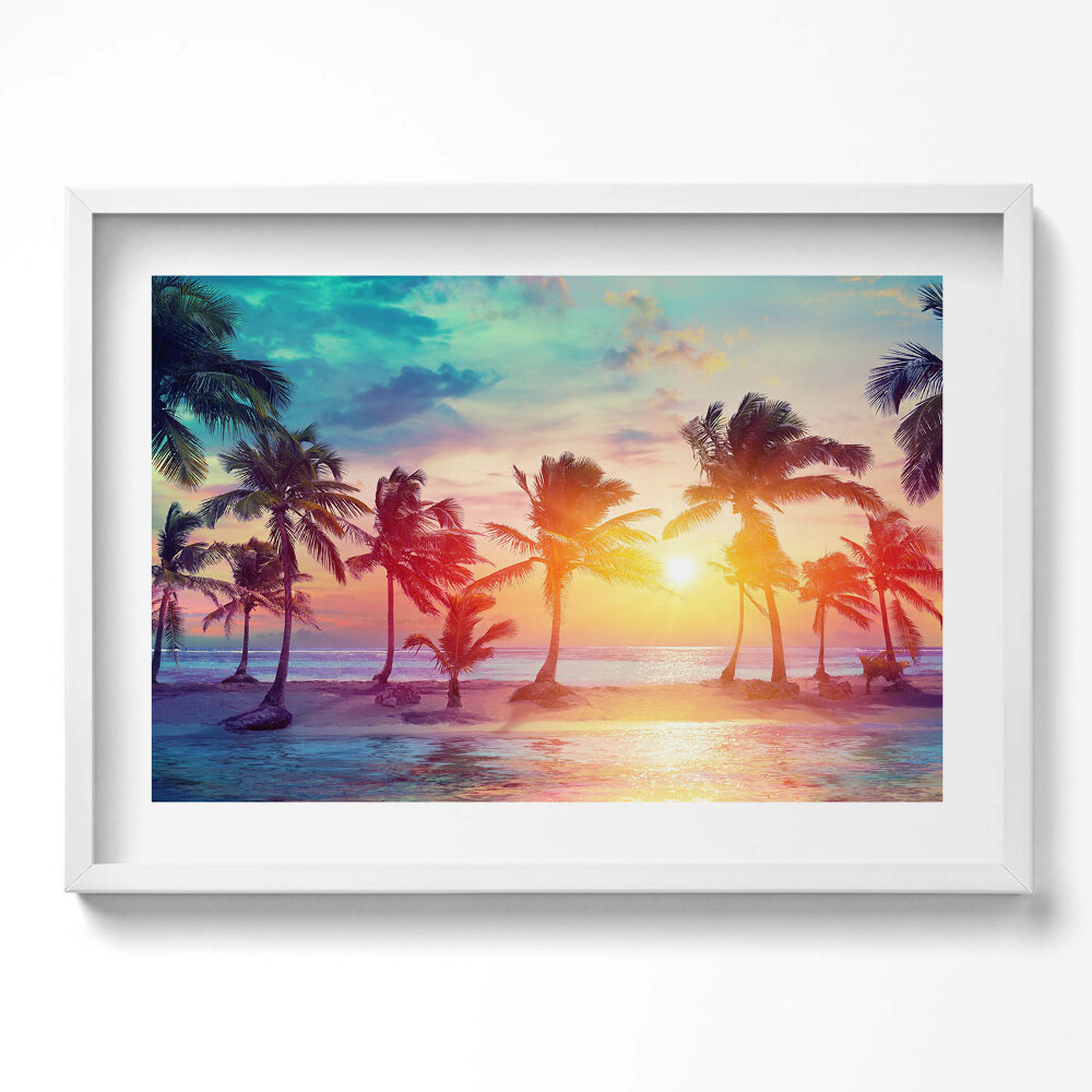 Tablou rama excepţional Palmieri din Miami la răsărit