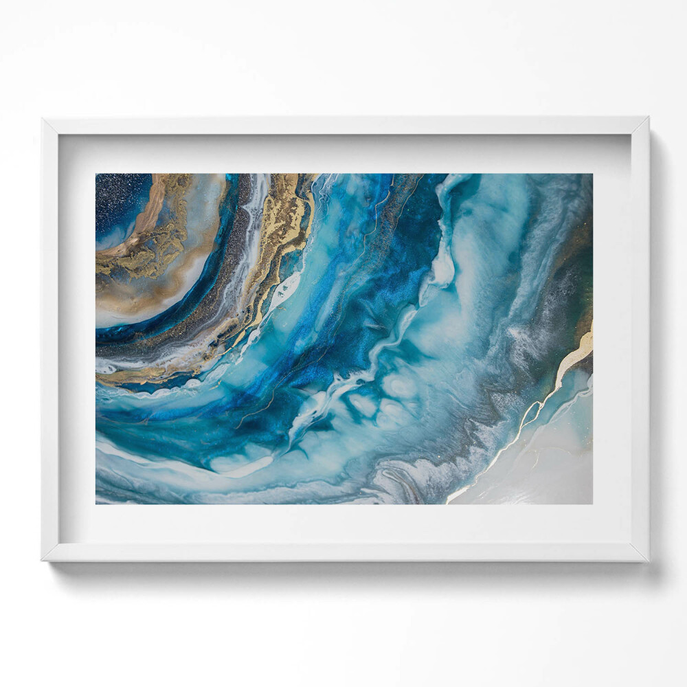Tablou rama excepţional Abstracție de marmură albastră