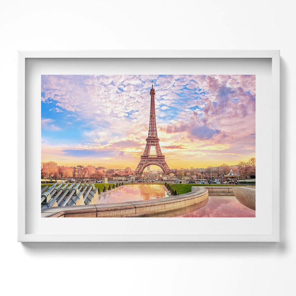 Tablou rama excepţional Vedere romantică a Turnului Eiffel din Paris