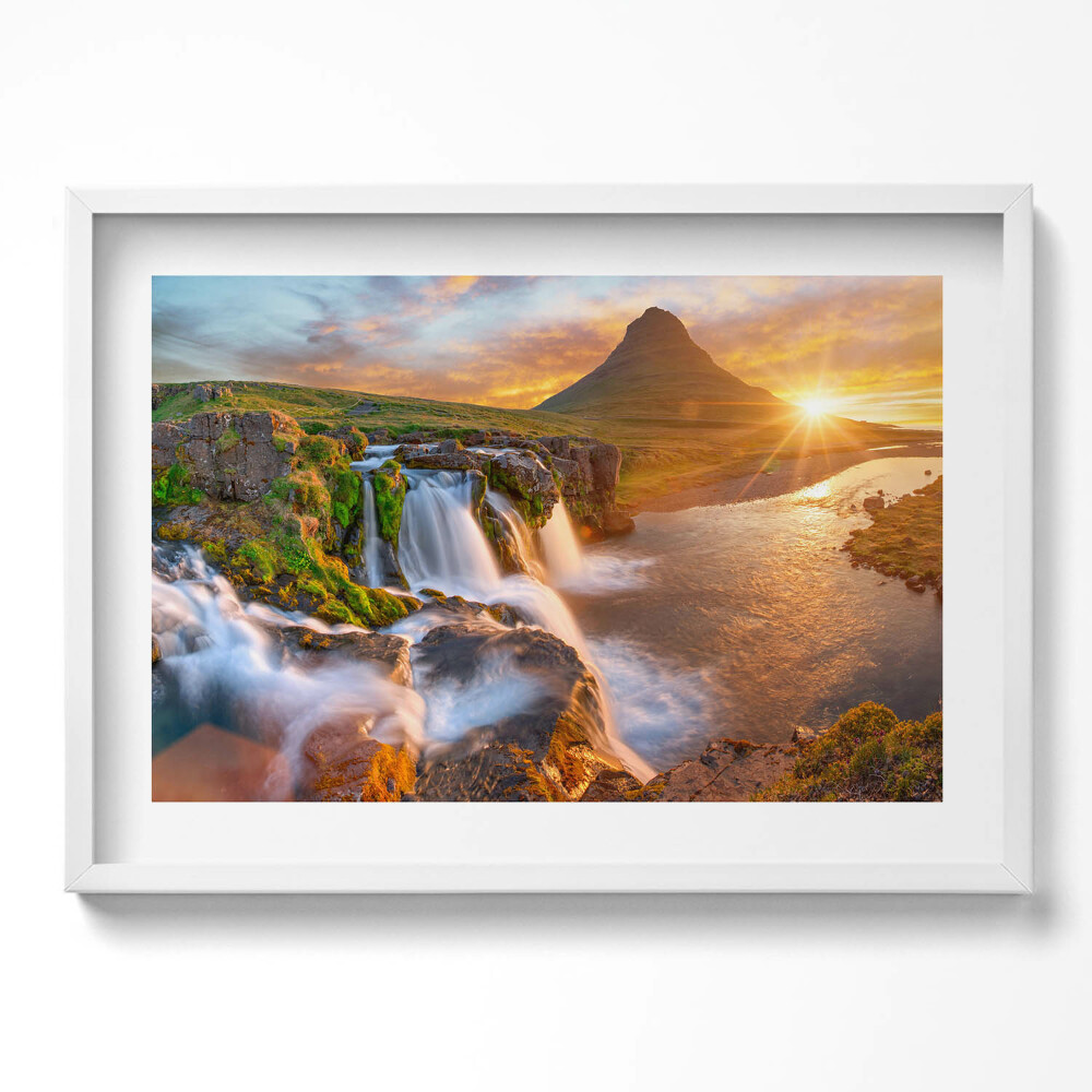 Tablou living cu rama excepţional Peisaj natural la apus