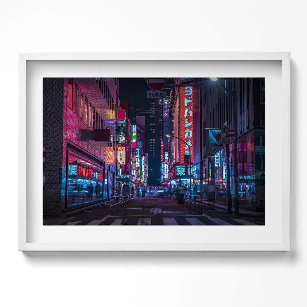 Tablou living cu rama excepţional oraș asiatic noaptea