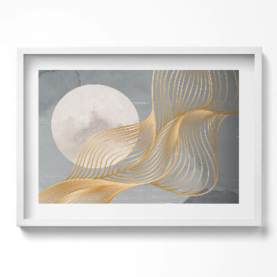 Tablou rama excepţional Ilustrație abstractă a lunii cu aur