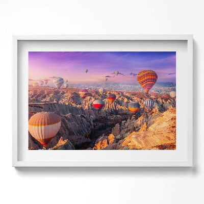 Tablou living cu rama excepţional Baloane care zboară peste canion