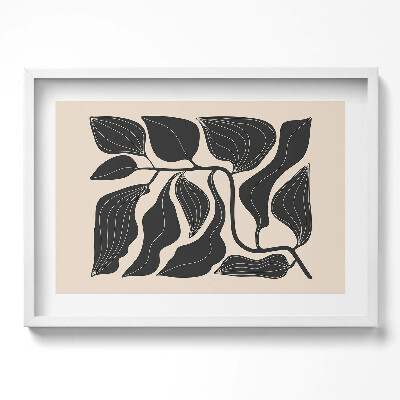 Tablou rama excepţional Ilustrație minimalistă a frunzelor de plante