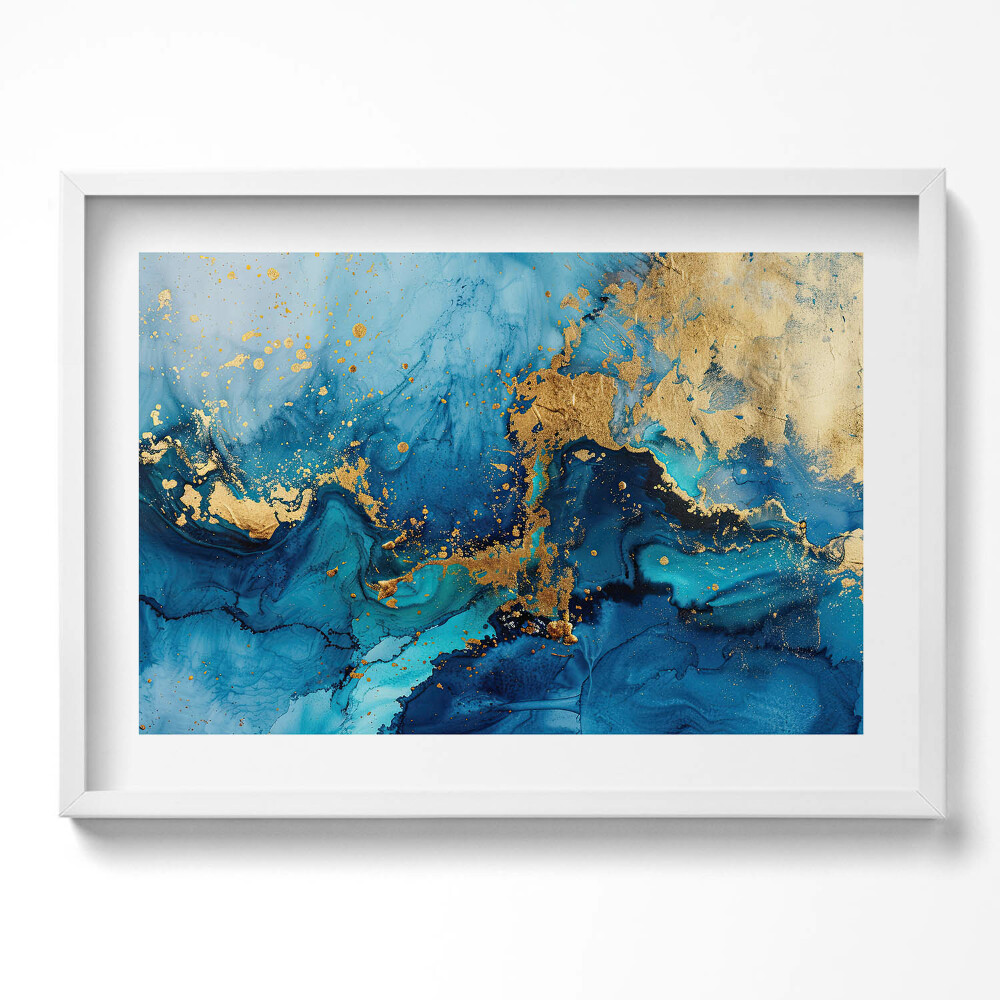 Tablou living cu rama excepţional Glamour abstract cu aur