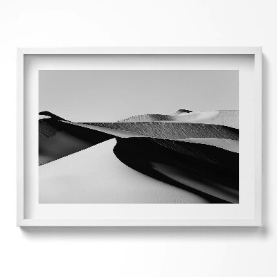 Tablou living cu rama excepţional Peisaj deșertic minimalist alb-negru