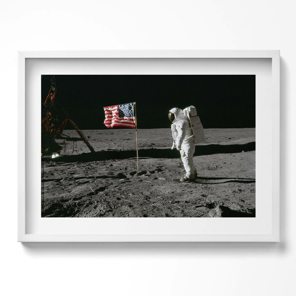 Tablou living cu rama excepţional Aterizare pe Lună - fotografie NASA