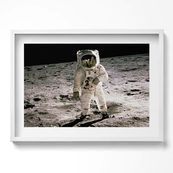Tablou rama excepţional Primul om pe Lună - Fotografie NASA