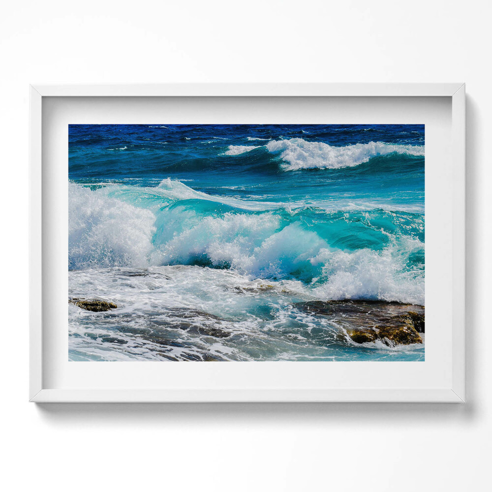 Tablou rama excepţional Valuri de apă albastră a mării