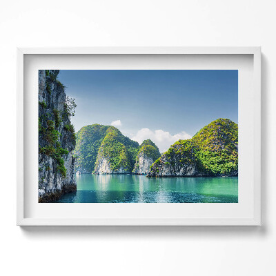 Tablou rama excepţional Mare și stânci turcoaz