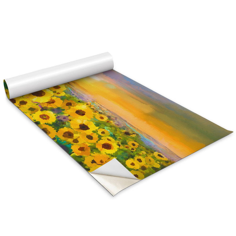 Autocolante mobila Câmp de floarea-soarelui pictat