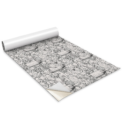 Autocolante mobila Motivul sticlei de vin și al legumelor