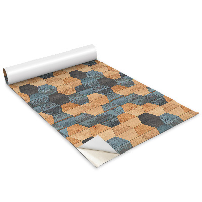 Autocolante mobila copii hexagonuri din lemn colorate