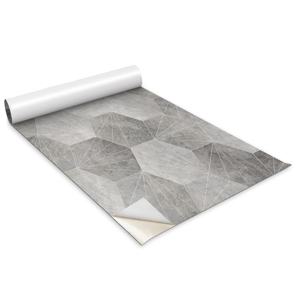 Autocolante mobila copii Hexagoane și linii gri