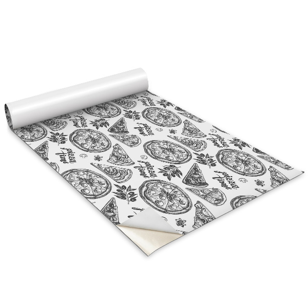 Autocolante mobila Motive de pizza alb-negru