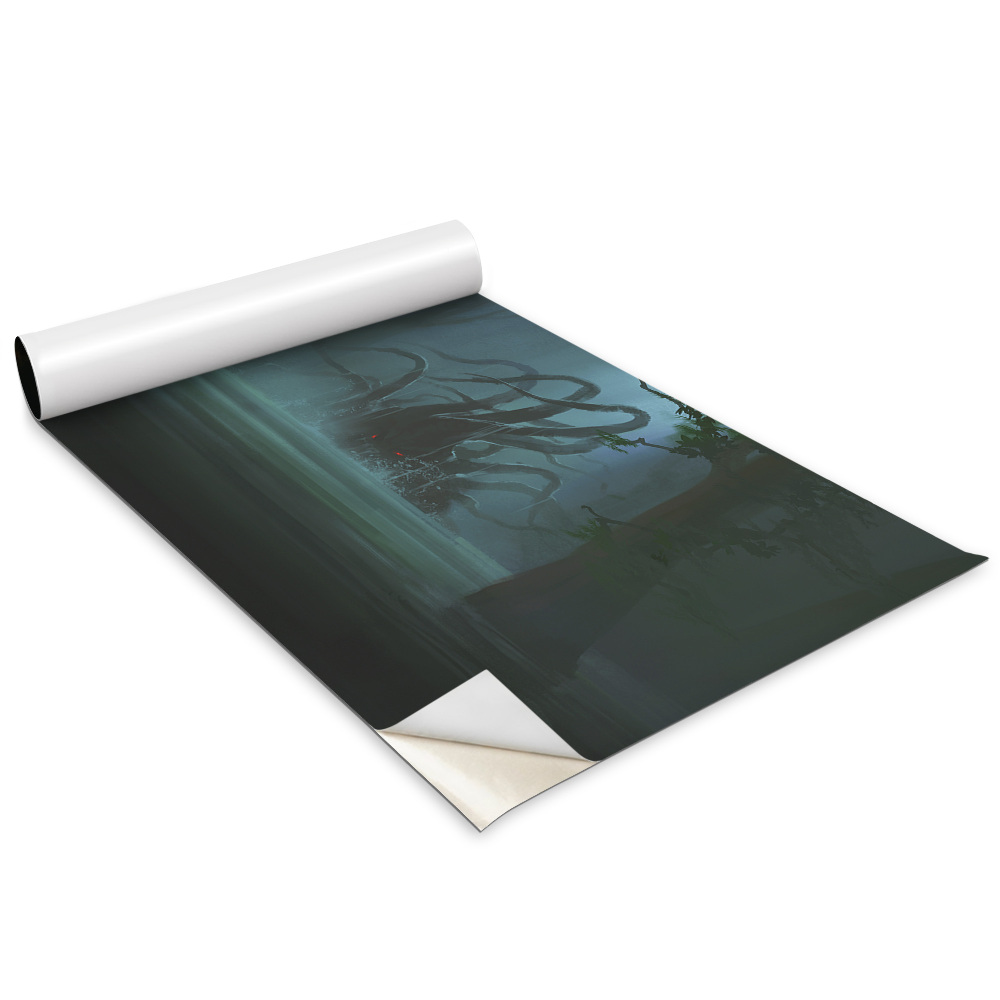 Autocolante mobila copii Om pe o barcă, monstru din adâncuri