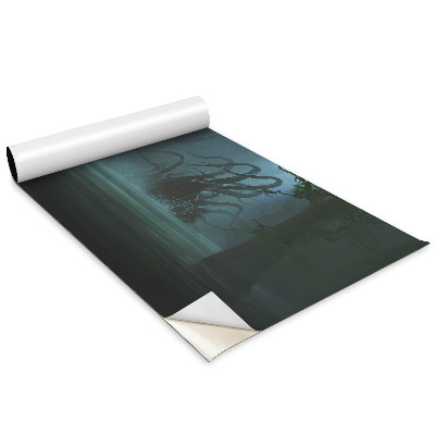 Autocolante mobila copii Om pe o barcă, monstru din adâncuri