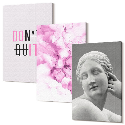 Tablou 3 piese Abstracția acuarelă care inspiră sloganul sculptura antică