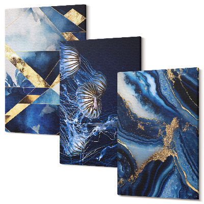 Set tablouri canvas triptic Modele abstracte elegante cu accente