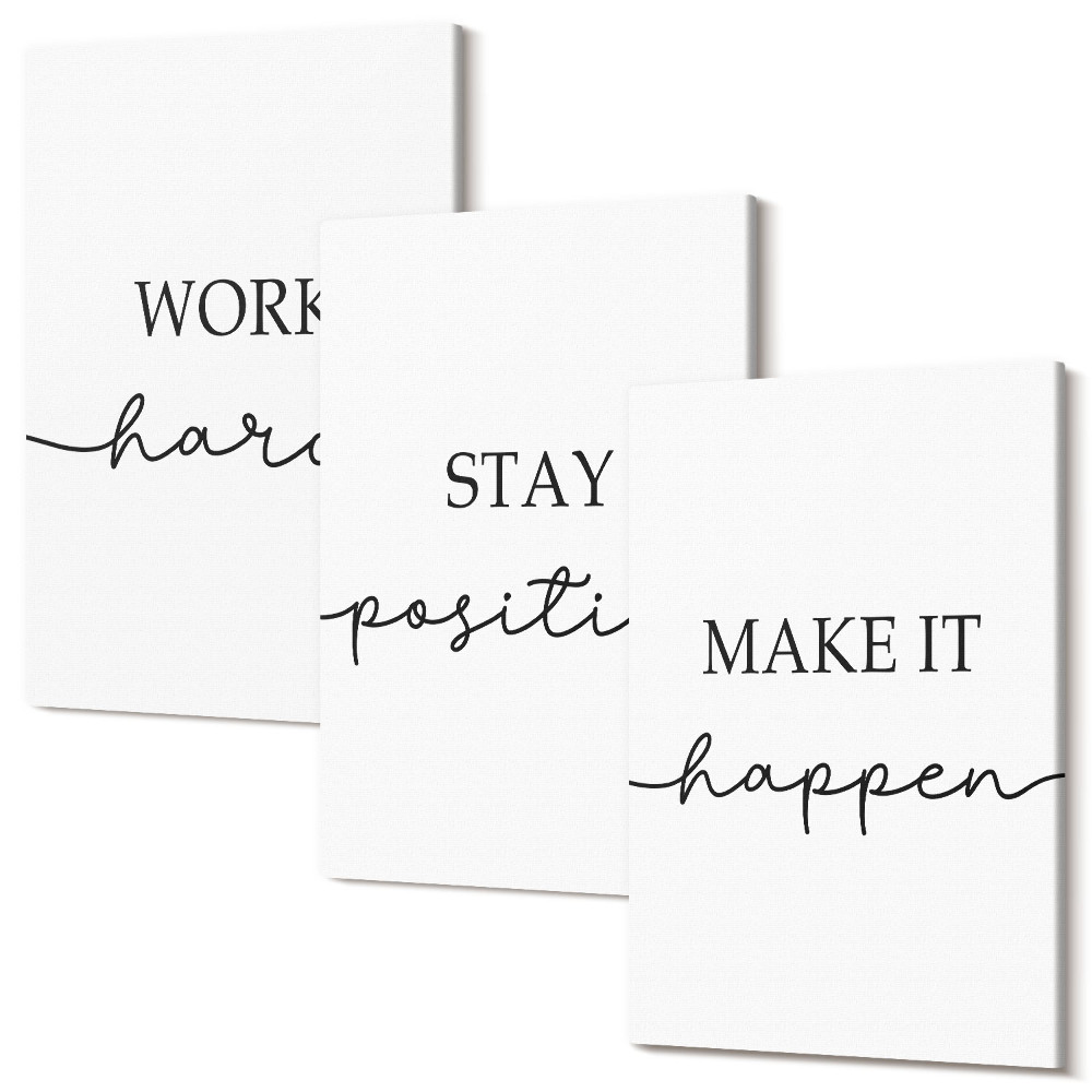 Tablou 3 piese Citate motivaționale minimaliste care inspiră