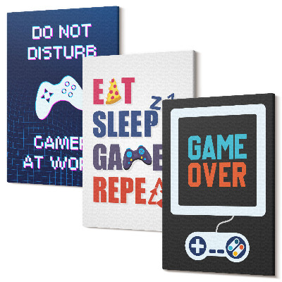 Set tablouri canvas triptic Subtitrări pentru jucători legate de divertisment