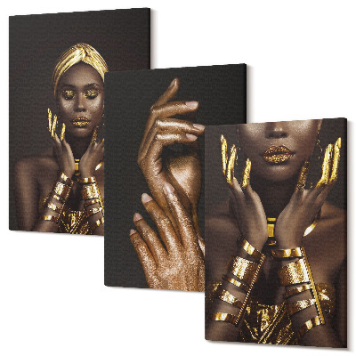 Tablou 3 piese Portrete elegante ale unei femei africane