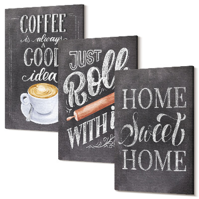 Tablou canvas set triptic Cafea, căldură și confort acasă