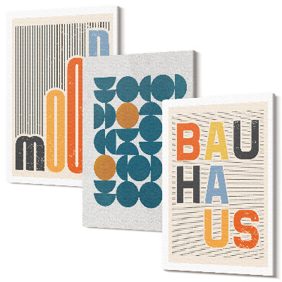Tablou 3 piese Modele geometrice postere stil Bauhaus